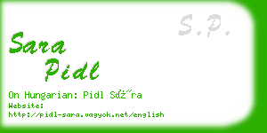 sara pidl business card